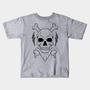 Stipple Skull Crossbones Kids T-Shirt